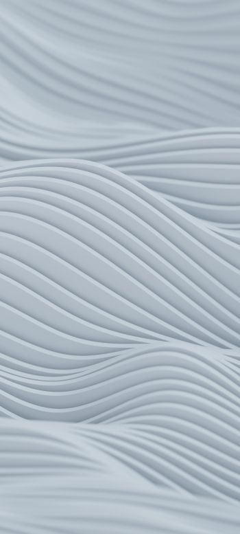 Обои 1440x3200 абстракция, волны, белый