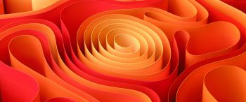 abstraction, spiral, orange Wallpaper 3440x1440