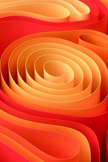 Обои 640x960 абстракция, спираль, оранжевый