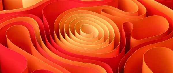 abstraction, spiral, orange Wallpaper 2560x1080