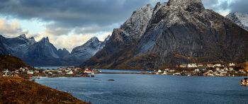 Norway, mountain, lake Wallpaper 2560x1080