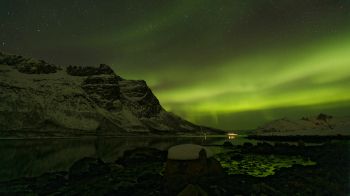 northern lights, night, green Wallpaper 3840x2160