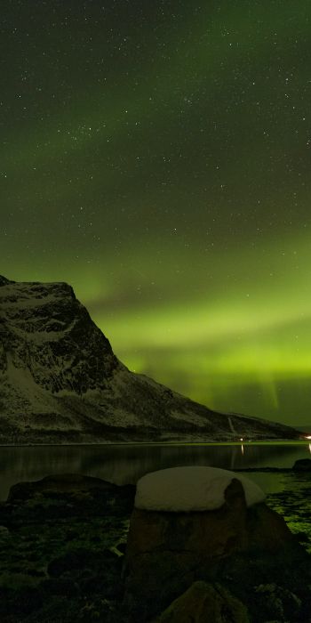northern lights, night, green Wallpaper 720x1440