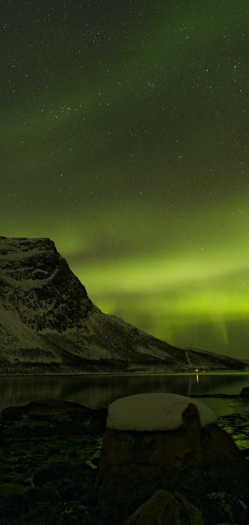 northern lights, night, green Wallpaper 720x1520