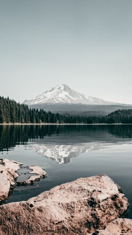 Mount Trillium, landscape, lake Wallpaper 640x1136