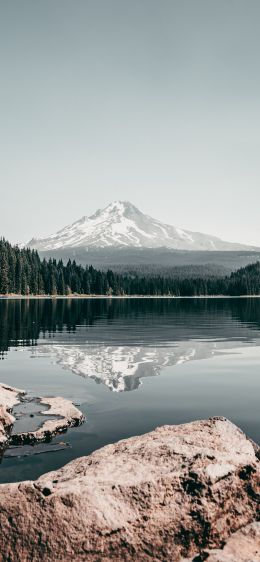 Mount Trillium, landscape, lake Wallpaper 1284x2778