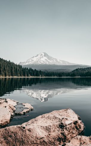 Mount Trillium, landscape, lake Wallpaper 1752x2800