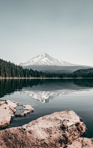 Mount Trillium, landscape, lake Wallpaper 1200x1920