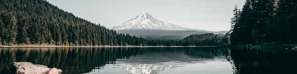 Mount Trillium, landscape, lake Wallpaper 1590x400