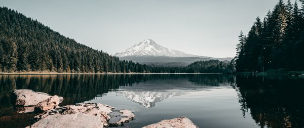 Mount Trillium, landscape, lake Wallpaper 2560x1080