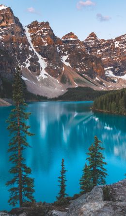 lake moraine, landscape, mountains Wallpaper 600x1024