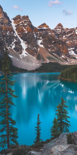 lake moraine, landscape, mountains Wallpaper 720x1440