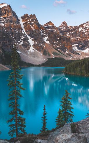 lake moraine, landscape, mountains Wallpaper 1752x2800