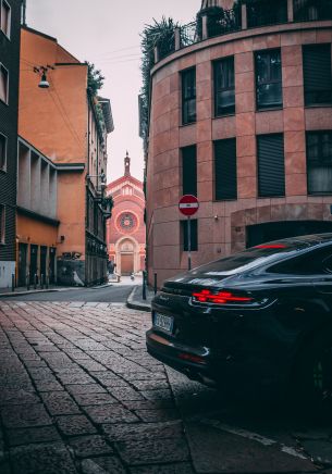 Porsche Panamera, Milan, street Wallpaper 1668x2388