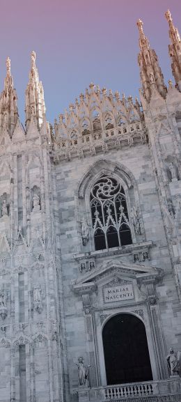 Piazza del Duomo, cathedral, Milan Wallpaper 1080x2400