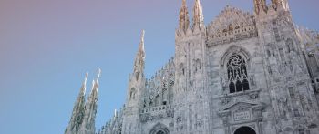 Piazza del Duomo, cathedral, Milan Wallpaper 2560x1080