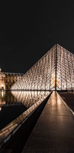 Louvre, Paris, France Wallpaper 1080x2220