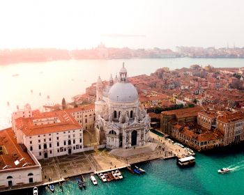 Обои 1280x1024 Венеция, вид с высоты птичьего полета, Италия