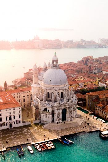 Venice, bird's eye view, Italy Wallpaper 640x960