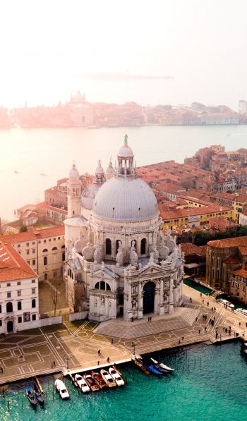 Venice, bird's eye view, Italy Wallpaper 600x1024