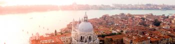 Venice, bird's eye view, Italy Wallpaper 1590x400