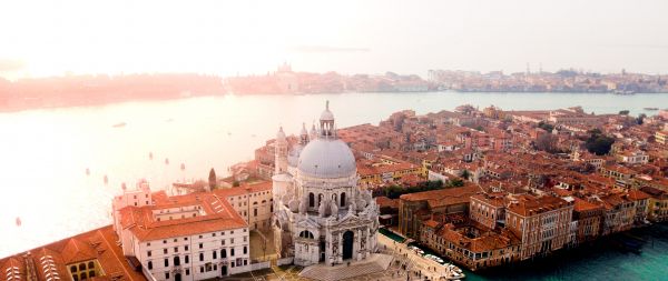 Venice, bird's eye view, Italy Wallpaper 2560x1080