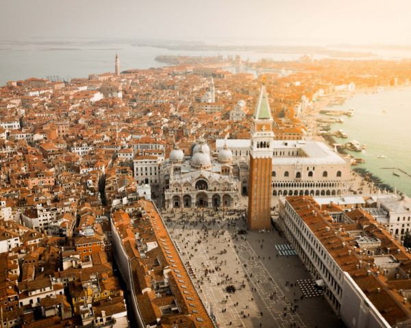 Обои 1280x1024 Венеция, Италия, вид с высоты птичьего полета
