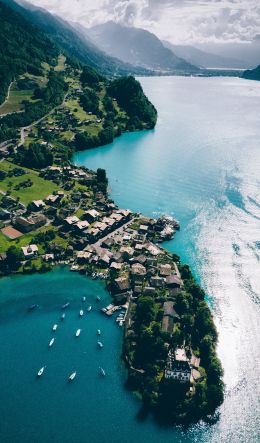 Grindelwald, Switzerland, bird's eye view Wallpaper 600x1024