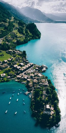 Grindelwald, Switzerland, bird's eye view Wallpaper 720x1440