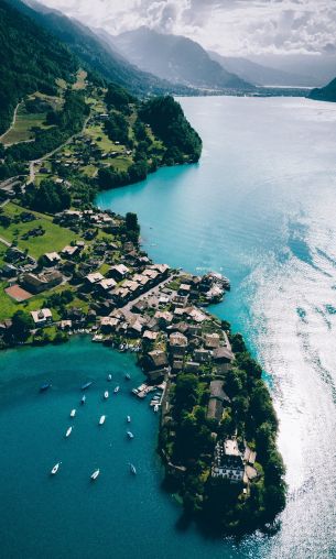 Grindelwald, Switzerland, bird's eye view Wallpaper 1200x2000