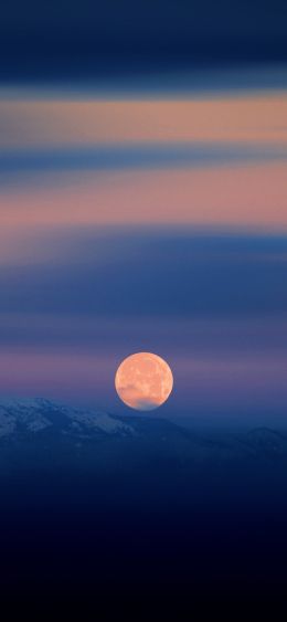 night, moon, blue Wallpaper 1080x2340