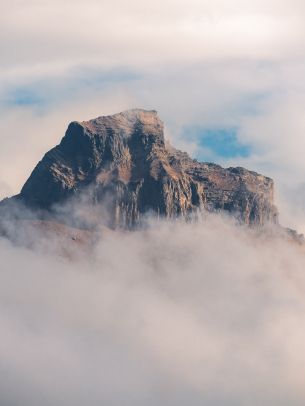 fog, mountain range, clouds Wallpaper 1668x2224