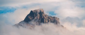 fog, mountain range, clouds Wallpaper 2560x1080