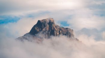 fog, mountain range, clouds Wallpaper 2048x1152