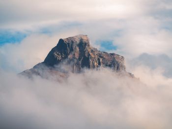 fog, mountain range, clouds Wallpaper 1024x768