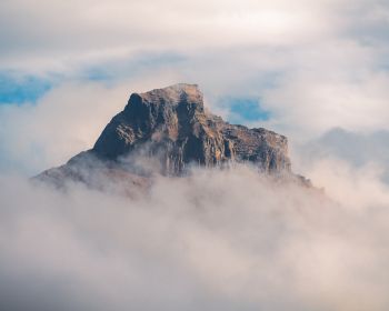 fog, mountain range, clouds Wallpaper 1280x1024