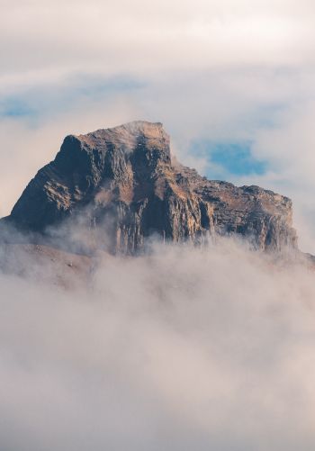 fog, mountain range, clouds Wallpaper 1668x2388
