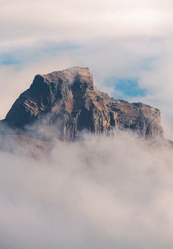 fog, mountain range, clouds Wallpaper 1640x2360