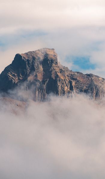 fog, mountain range, clouds Wallpaper 600x1024