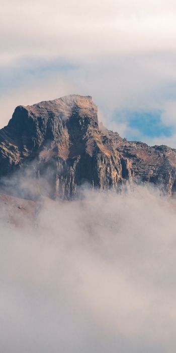 fog, mountain range, clouds Wallpaper 720x1440