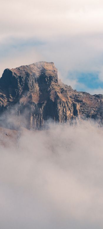 fog, mountain range, clouds Wallpaper 1080x2400