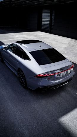 Обои 640x1136 Audi RS 7, спортивная машина, серый