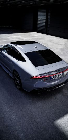 Audi RS 7, sports car, gray Wallpaper 1440x2960