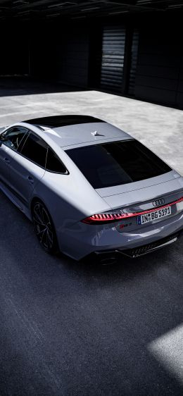 Audi RS 7, sports car, gray Wallpaper 1284x2778