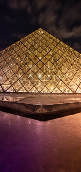 Louvre, Paris, France Wallpaper 1080x2280