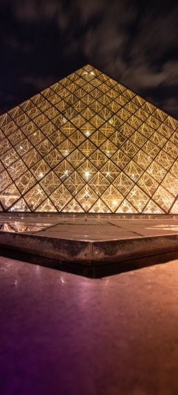 Louvre, Paris, France Wallpaper 1440x3200