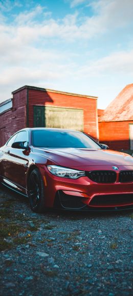 red bmw, sports car Wallpaper 1080x2400