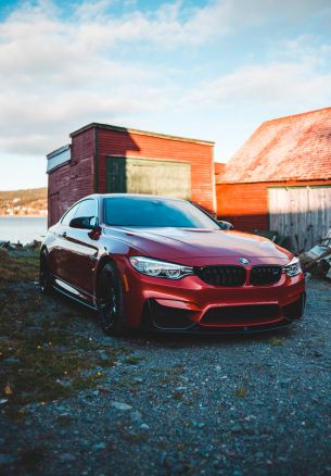 red bmw, sports car Wallpaper 1640x2360