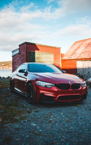 red bmw, sports car Wallpaper 1752x2800