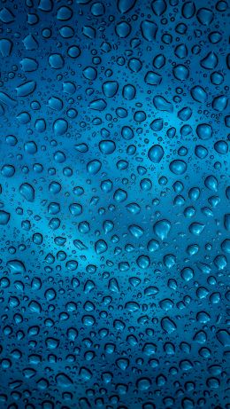 raindrop, blue, background Wallpaper 640x1136